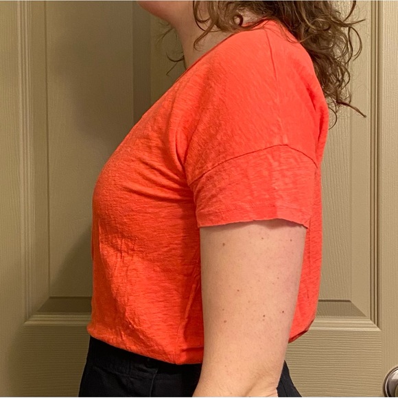 J Crew 100% Linen red t-shirt size XS - Picture 2 of 8